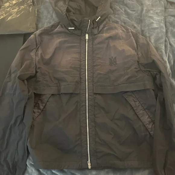 Amiri Windbreaker Men's Black Hooded Jacket